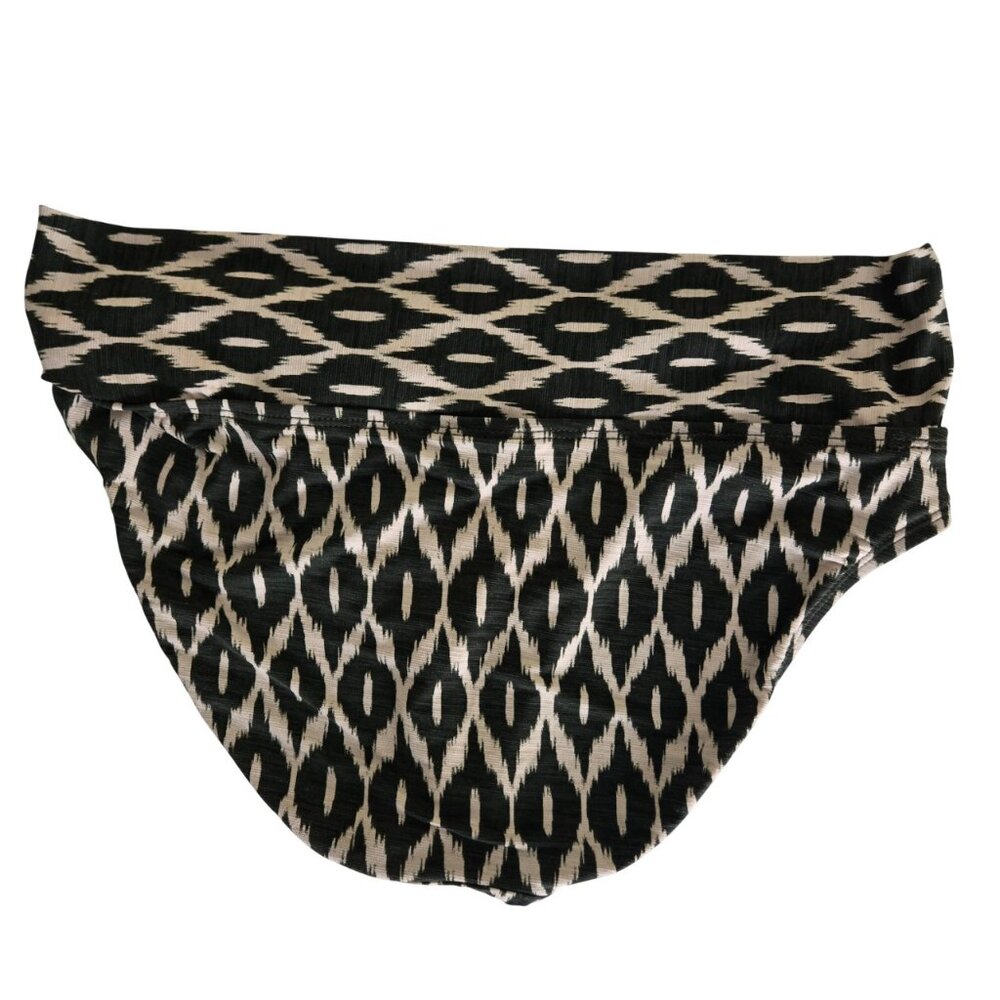 Robin Piccone 3 Swim Pieces Women M Olive Green & Cream Ikat Comfy Flattering - Picture 10 of 15